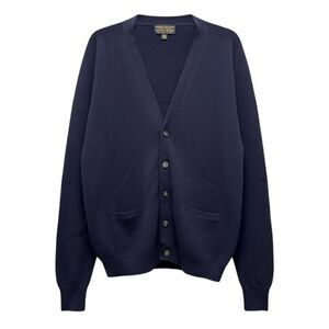 Vintage Brooks Brothers Merino Navy Blue Cardigan Sweater